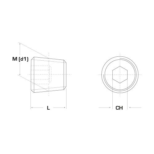 Пробка резьбовая коническая din 906 R0168