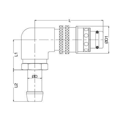 Быстроразъемное соединение 90° Ranco R0388