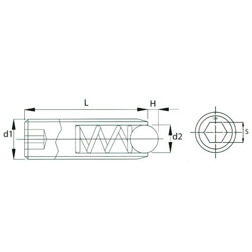Стопорные штифты с шариком с внутренним шестигранником GRSFES