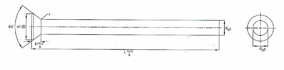 Пуансон с конической головкой закаленный DIN1530-D