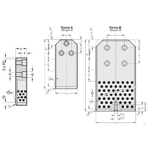 Направляющая пластина VDI3387 бронзовая самосмазывающаяся R0320
