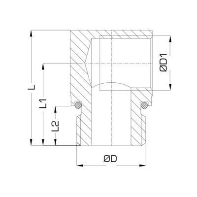 Ниппель с внутренней резьбой 90° Ranco R0508