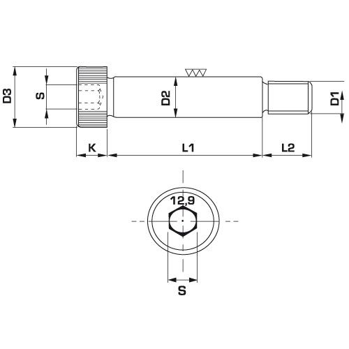 Винты с буртом и внутренним шестигранником VGR