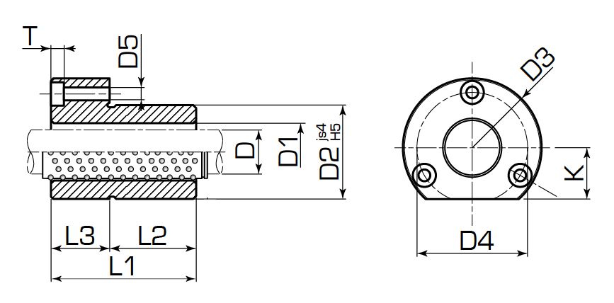 Втулка с фланцем ISO 9448-5 DIN 9831 для шарикового сепаратора