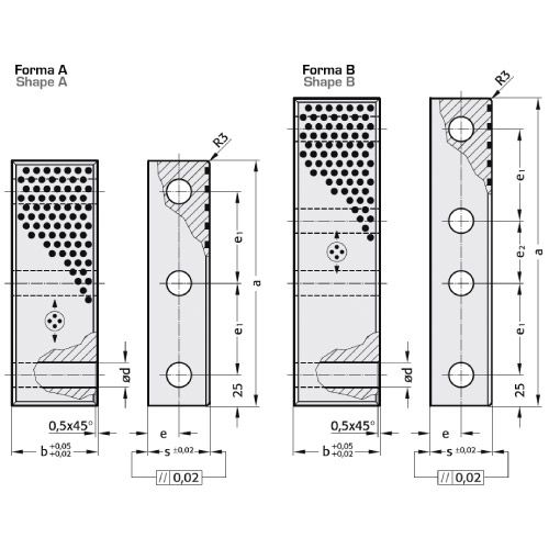 Направляющая пластина с одной скользящей поверхностью бронзовая самосмазывающаяся R2962.79