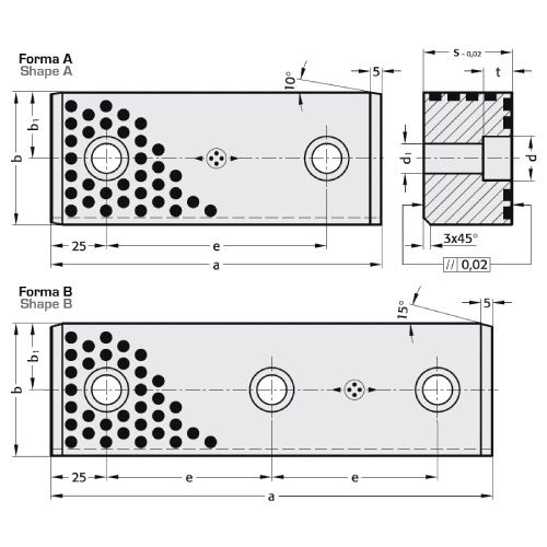 Направляющая пластина vdi3357 с двумя скользящими поверхностями бронзовая самосмазывающаяся R2962.75