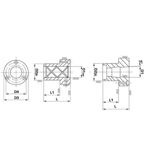 Цилиндрическая и коническая кольцевая втулка с отверстием для фиксации B5