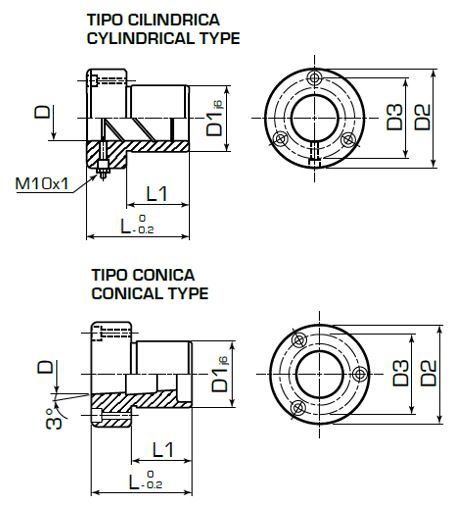 Втулка с фланцем с отверстиями для фиксации B5