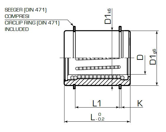 Рециркуляционная шариковая втулка гладкая