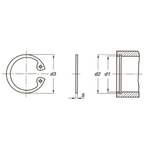 Внутреннее стопорное кольцо DIN 472 SEEGERDIN472