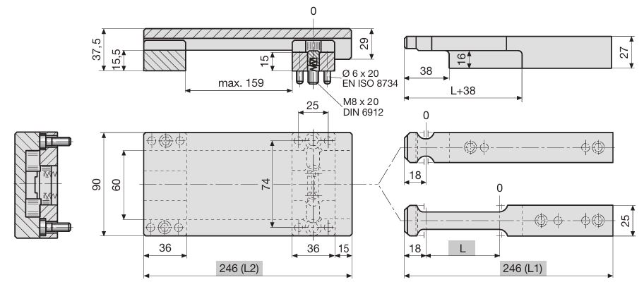 Внешний замок с защелкой JZ4-2