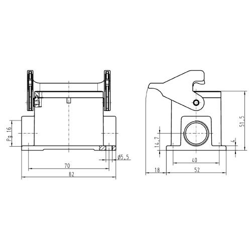 Корпус для разъемов, закрытый с защелкой 09300061251
