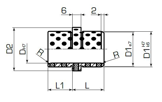 Втулка бронзографитовая с буртом 2087.71