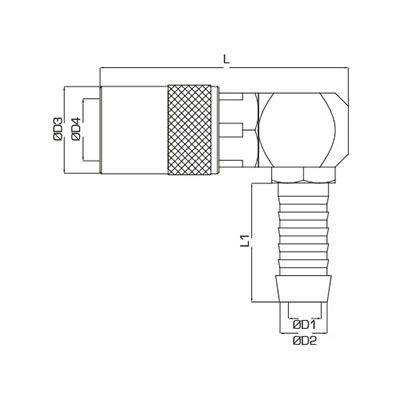 Быстроразъемное соединение 90° Ranco R0376