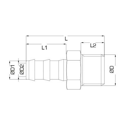 Разъем с наружной резьбой для резинового шланга Ranco R0511