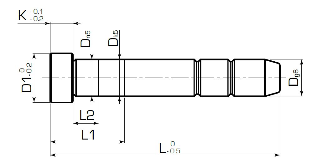 Направляющая колонка с одним диаметром с канавками для смазки и плотной посадкой