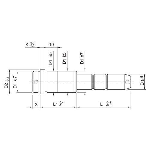 Направляющая колонка с 2 диаметрами с буртом европейский стандарт