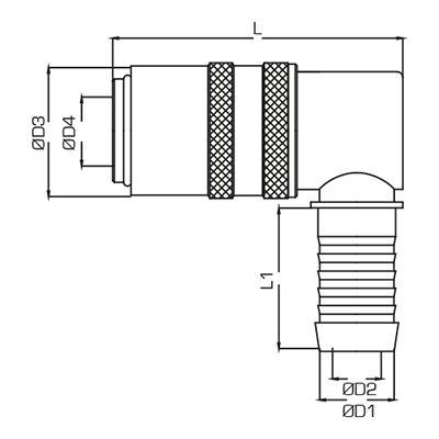 Быстроразъемное соединение 90° Ranco R0370