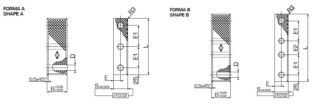Самосмазывающийся брусок с одной скользящей поверхностью