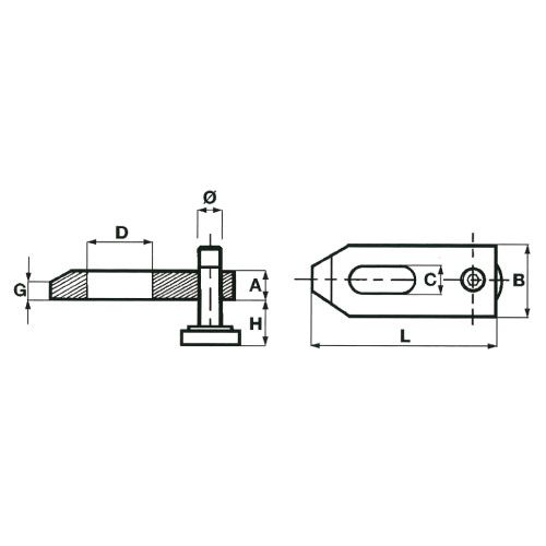 Зажим регулируемый с винтом с мелким шагом DIN6314V S230