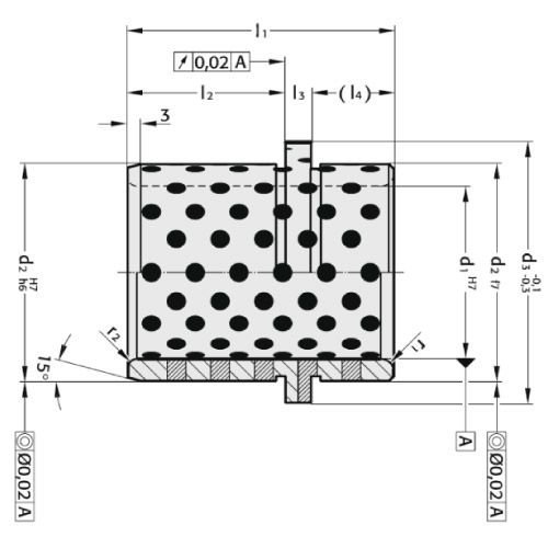 Направляющая втулка с буртом бронзовая самосмазывающаяся R2087.73