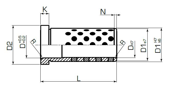 Втулка бронзографитовая с фланцем 2087.72