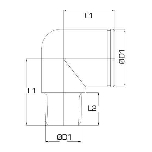 Гнездо 90° с наружной резьбой Ranco R0509