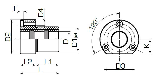 Втулка с фланцем ISO 9448-4 DIN 9831 с бронзовой вставкой