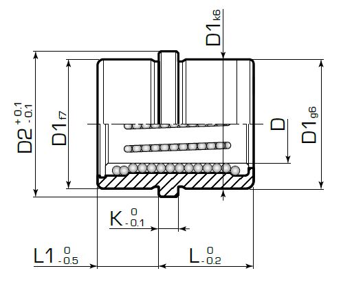 Рециркуляционная шариковая втулка с буртом