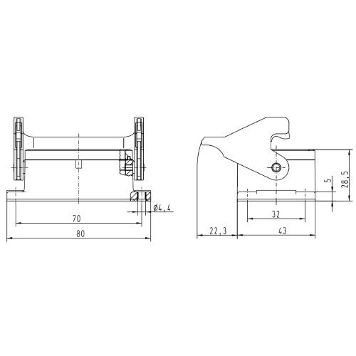 Корпус для разъемов с защелкой 09300060301
