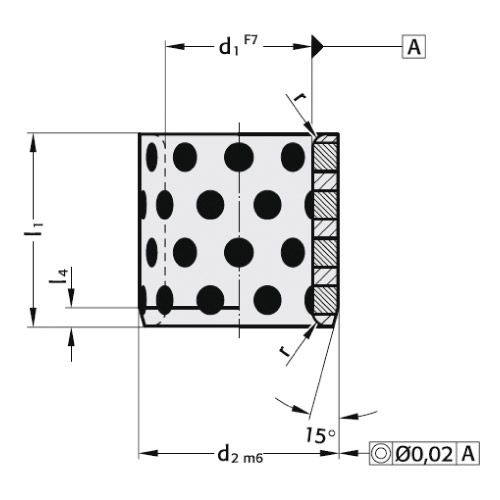 Направляющая втулка бронзовая самосмазывающаяся R2052.70