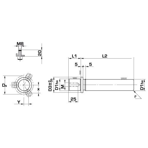Быстросменная колонка с буртом C7