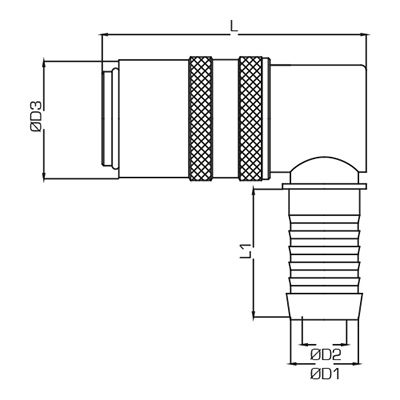 Быстроразъемное соединение 90° Ranco R0366