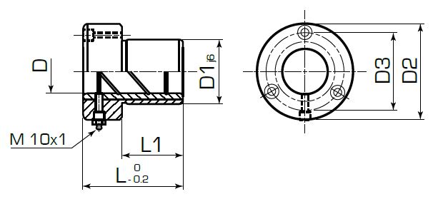 Втулка с фланцем с отверстиями для фиксации и бронзовой вставкой B5B