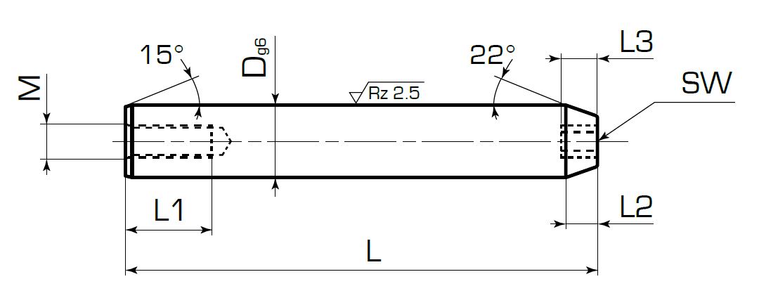 Наклонная колонка без головки 