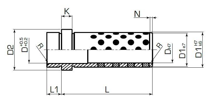 Втулка бронзографитовая с буртом 2087.70